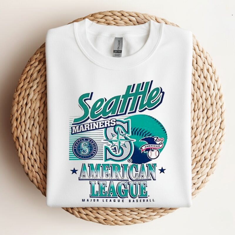 Seattle Mariners MLB American national league logo ball retro_Crewneck Sweatshirt