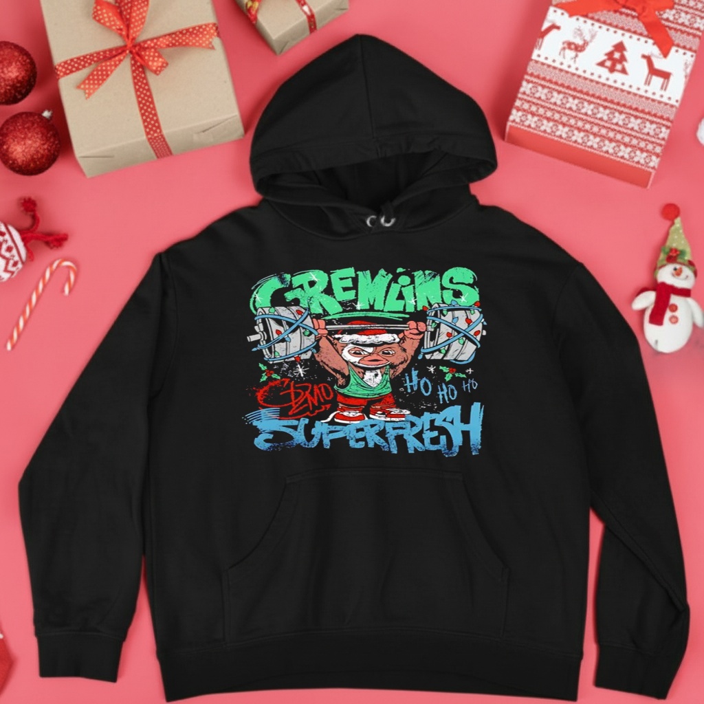 Superfresh Gremlins Gizmo Christmas weightlifting graphic shirt