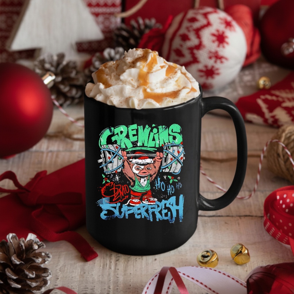 Superfresh Gremlins Gizmo Christmas weightlifting graphic shirt