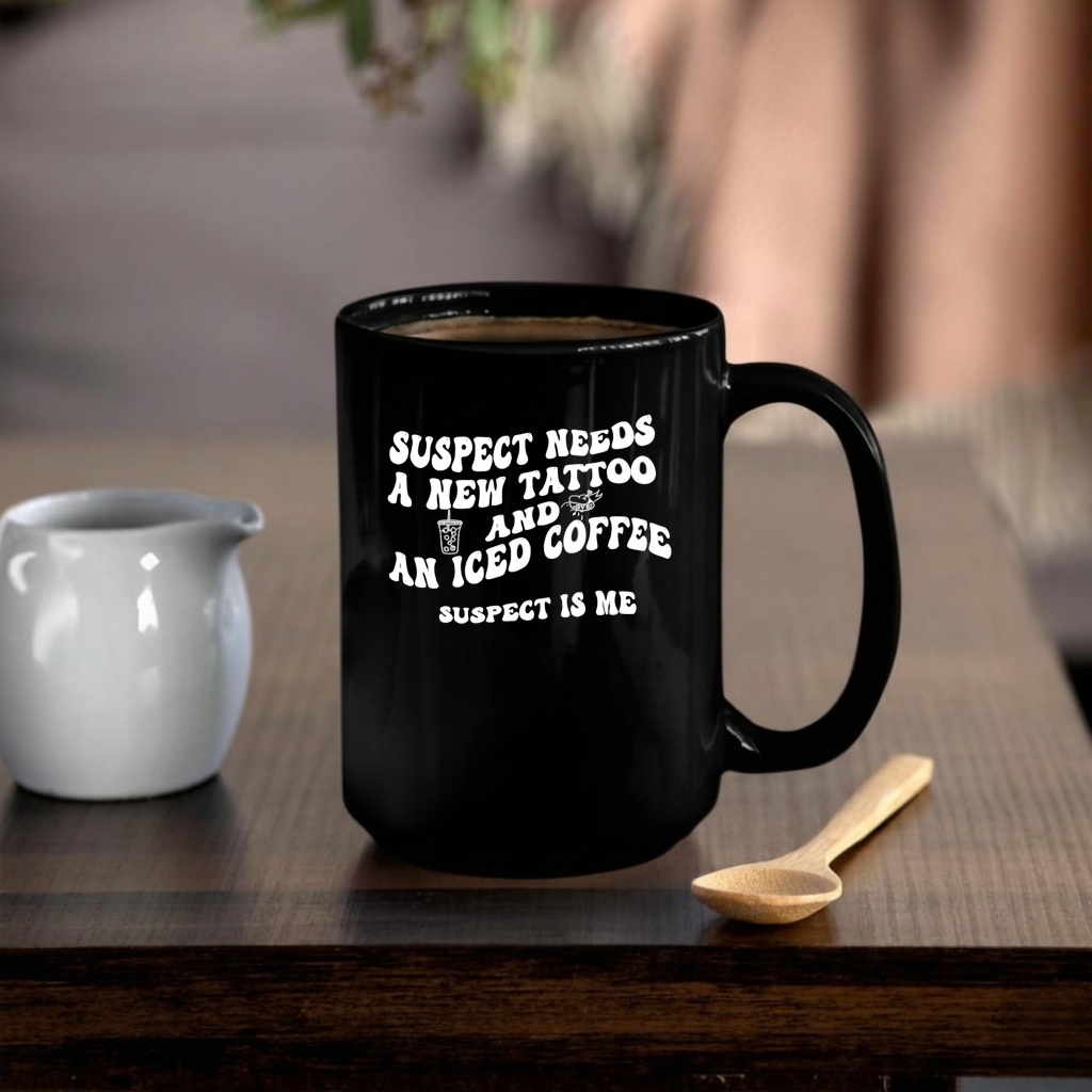 Suspect needs a new tattoo and an iced coffee suspect is me shirt