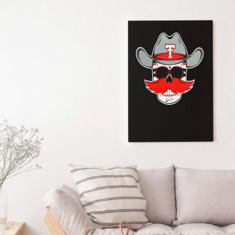 Texas Tech Dark Horse Western Skully Head_Canvas