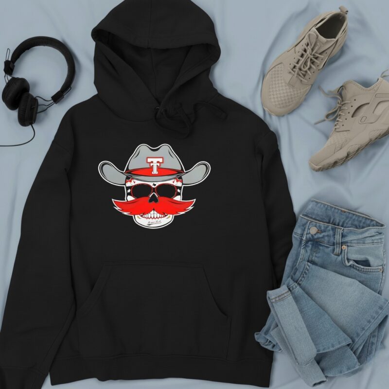 Texas Tech Dark Horse Western Skully Head_Hoodie