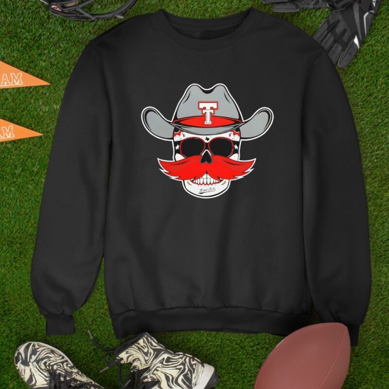 Texas Tech Dark Horse Western Skully Head_Sweatshirt