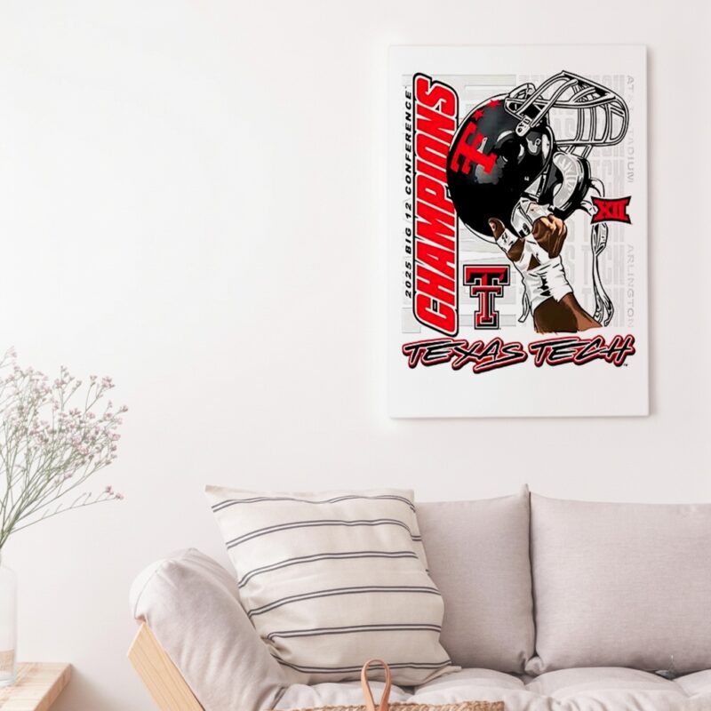 Texas Tech Red Raiders Raise em up Big 12 Conference Champions helmet_Canvas