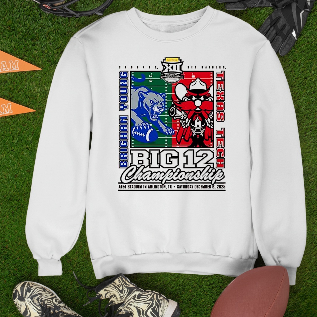 Texas Tech Red Raiders vs BYU Cougars BIG 12 Championship 2025 AT and T stadium shirt