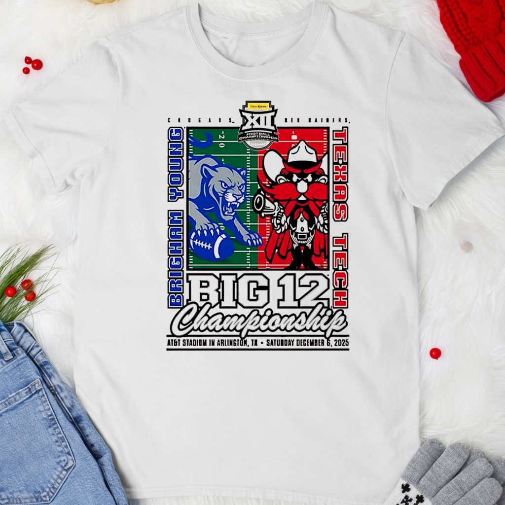 Texas Tech Red Raiders vs BYU Cougars BIG 12 Championship 2025 AT and T stadium shirt