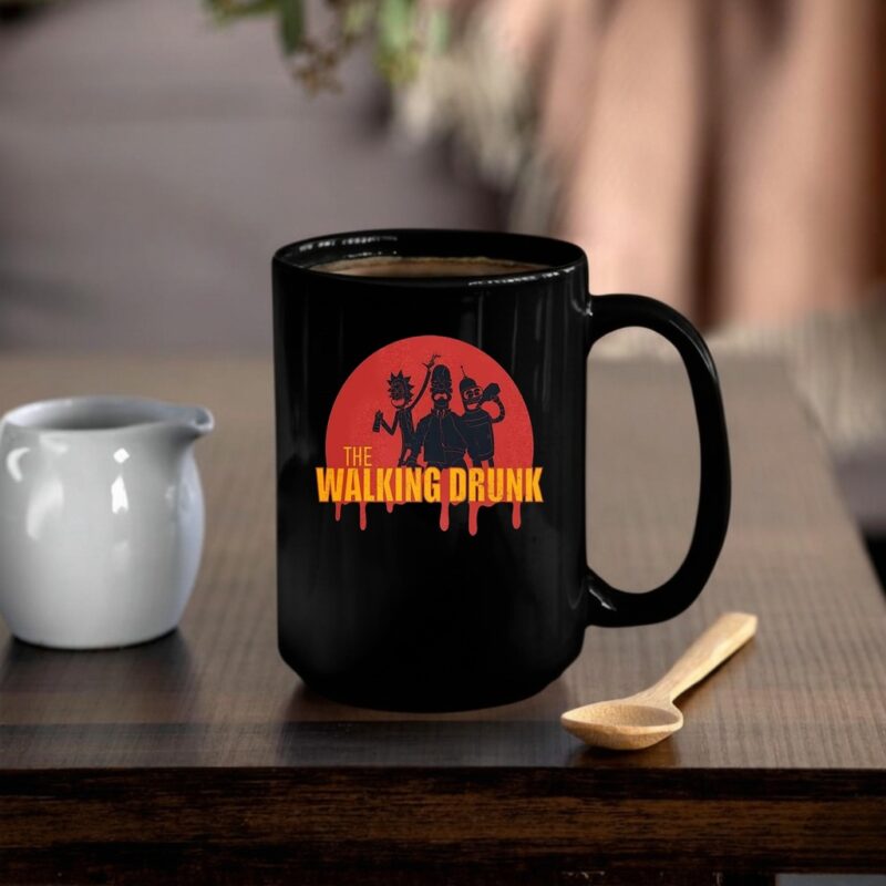 The walking drunk cartoon character silhouette_Mug