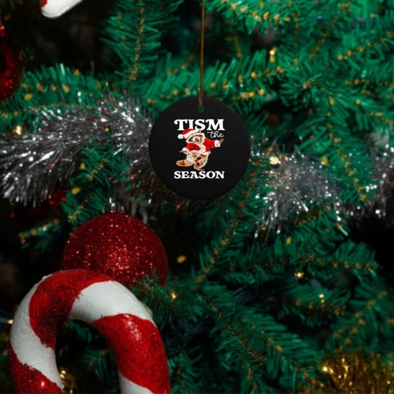 Tism The Season Raccoon Christmas Autism Awareness_Ornaments