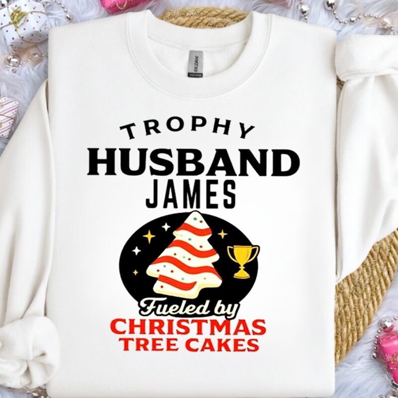 Trophy Husband James fueled by Christmas tree cakes_Crewneck Sweatshirt