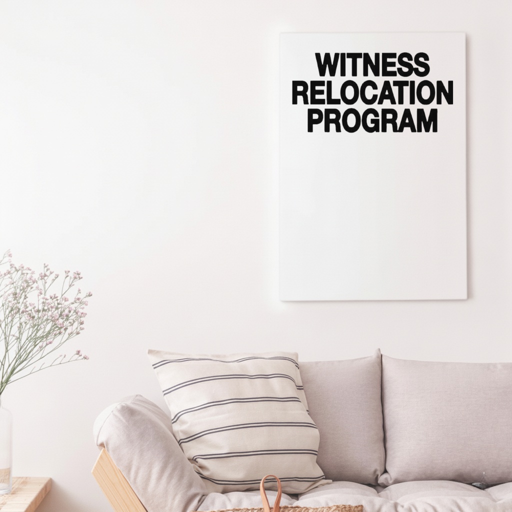 Witness Relocation Program in white shirt