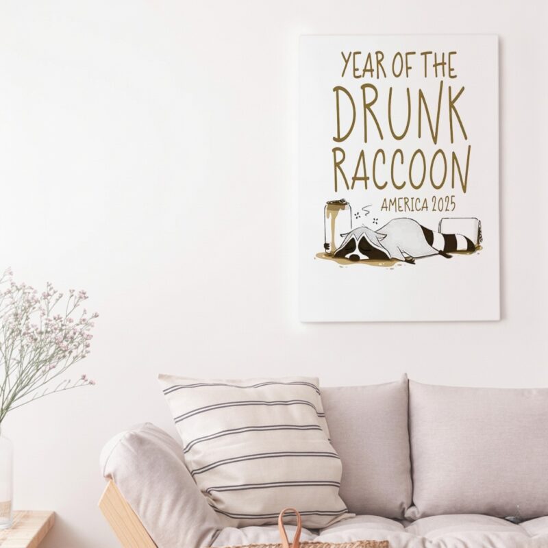 Year Of The Drunk Raccoon America 2025_Canvas