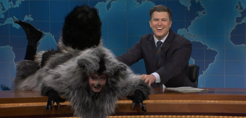 A Drunk Raccoon Tries to Hook Up With Colin Jost and Eat Poop in Unhinged ‘Weekend Update’