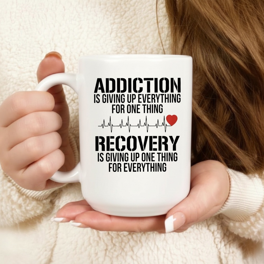 Addiction Is Giving Up Everything For One Thing Recovery Graphic Shirt