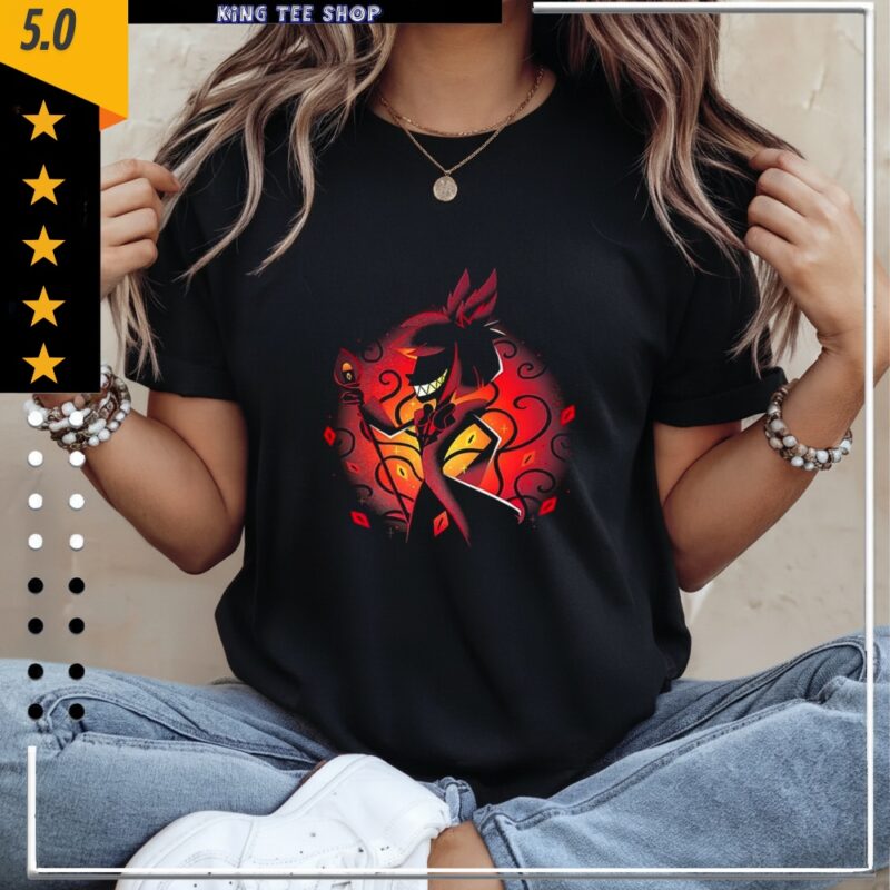Alastor Hazbin Hotel cartoon silhouette Demon deer_Classic Women's T-Shirt