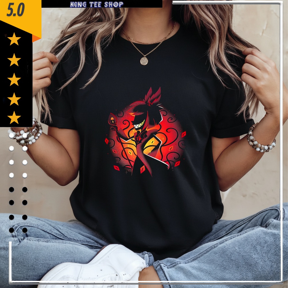 Alastor Hazbin Hotel cartoon silhouette Demon deer shirt