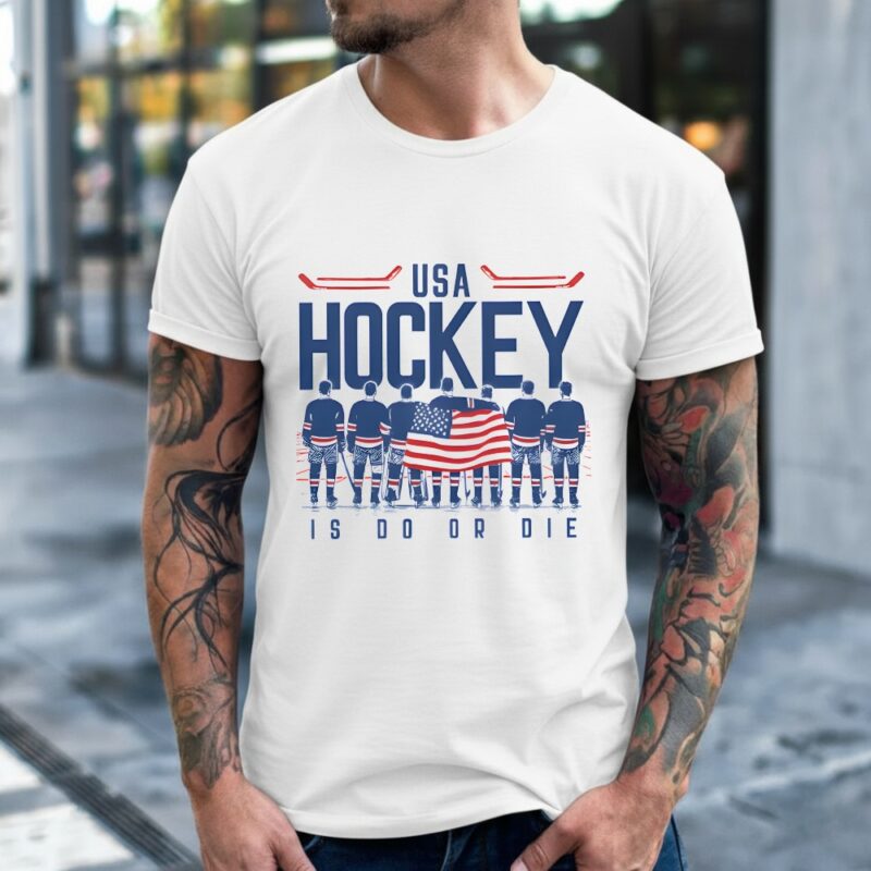 America USA Hockey Is Do or Die Players Flag_Classic Men's T-Shirt