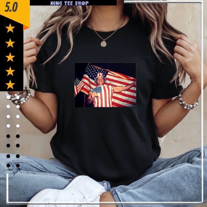Arnold Schwarzenegger US Citizenship 1983 American flag retro_Classic Women's T-Shirt