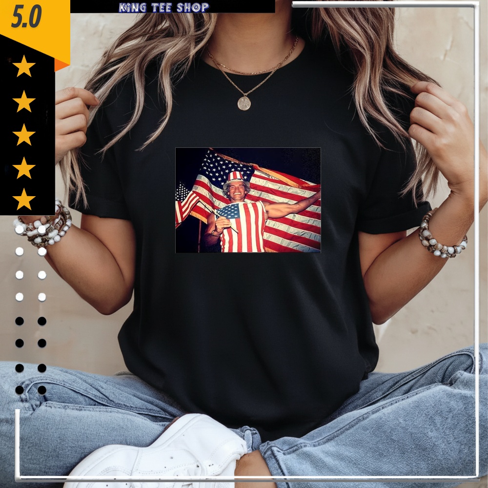 Arnold Schwarzenegger US Citizenship 1983 American flag retro shirt