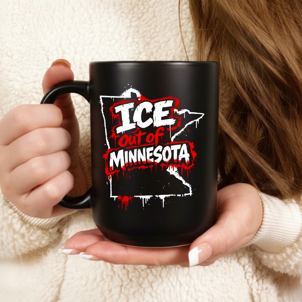 Anti ICE out of Minnesota blood map shirt