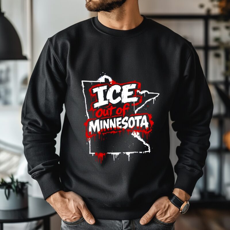 Ati ICE out of Minnesota blood map_Crewneck Sweatshirt