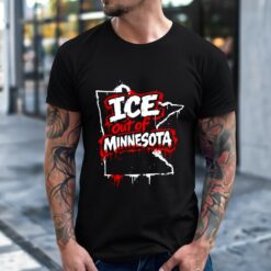 Anti ICE out of Minnesota blood map shirt