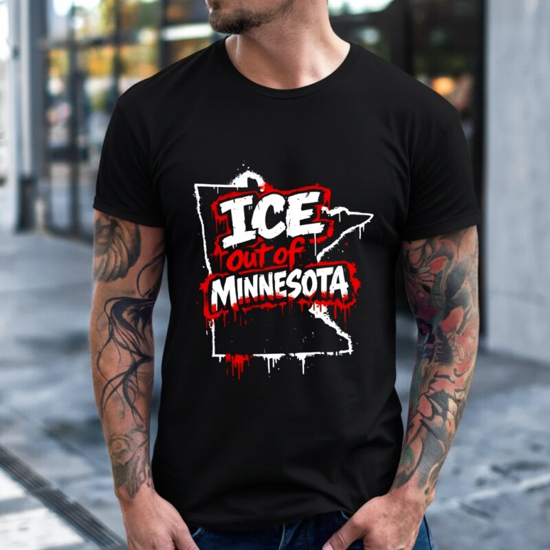 Ati ICE out of Minnesota blood map_T-Shirt