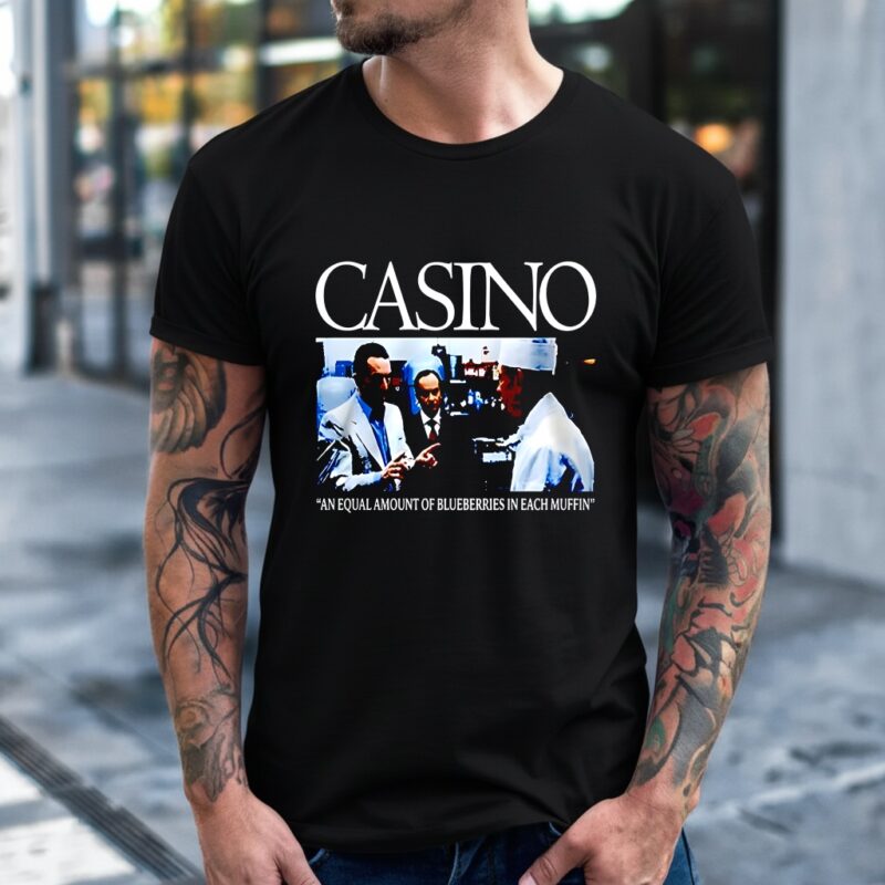Casino an equal amount of blueberries in each muffin_T-Shirt