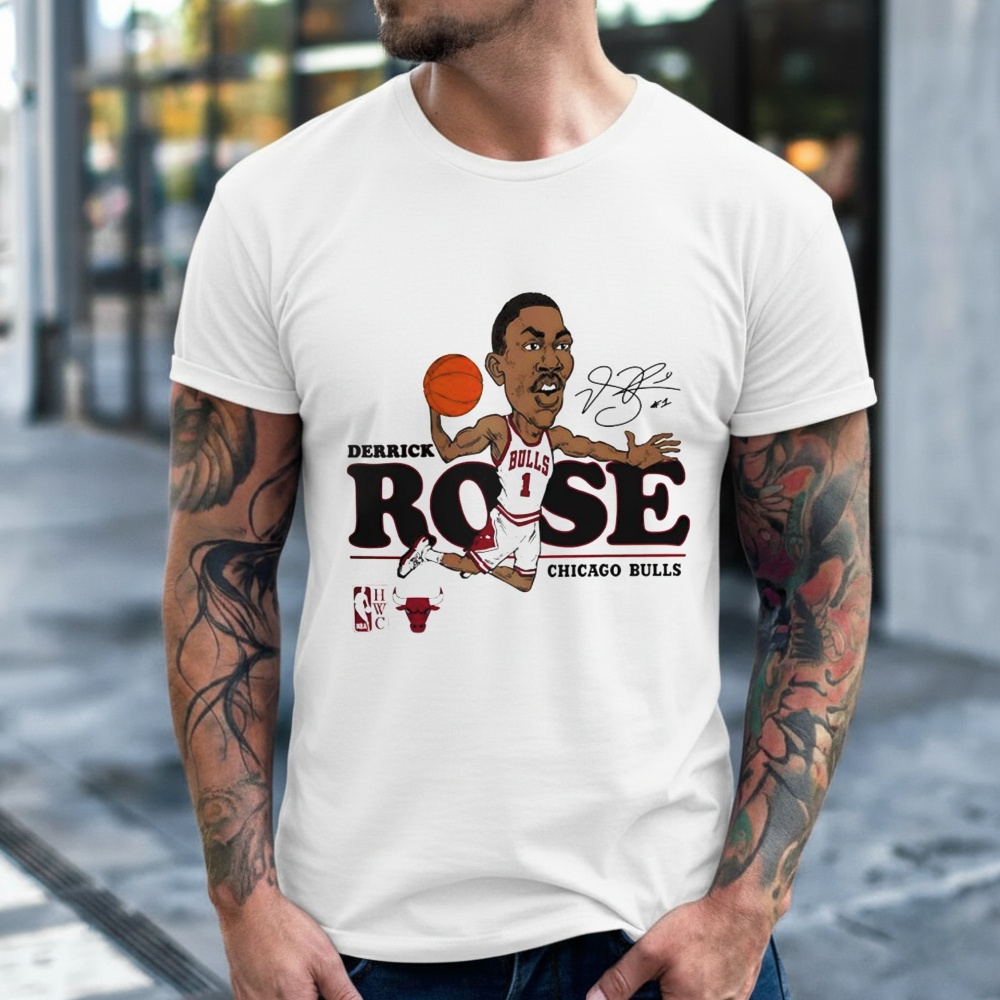 Chicago Bulls Mitchell & Ness Derrick Rose Caricature Shirt