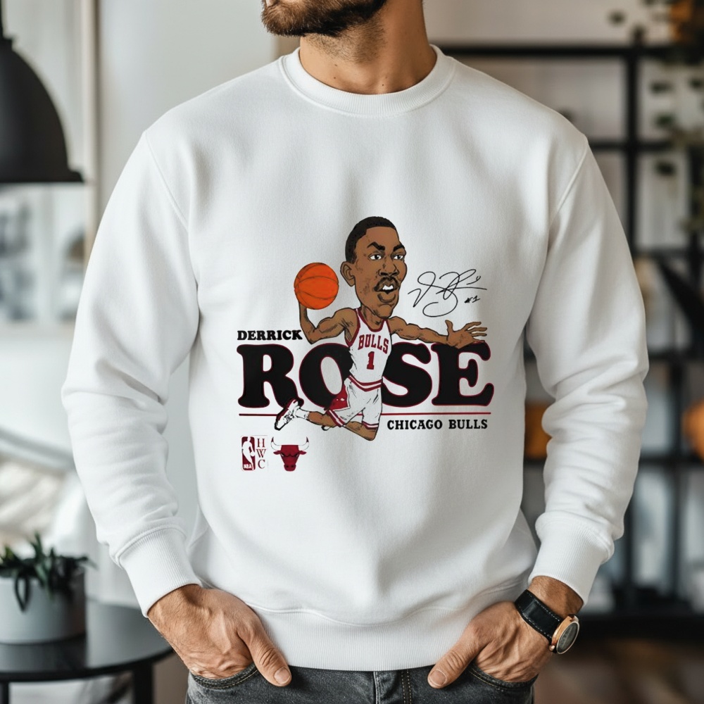 Chicago Bulls Mitchell & Ness Derrick Rose Caricature Shirt