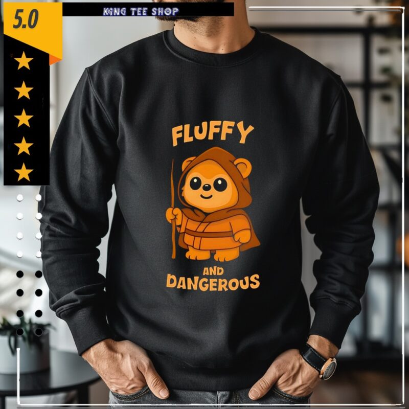Ewok Star Wars Fluffy and dangerous cartoon_Crewneck Sweatshirt