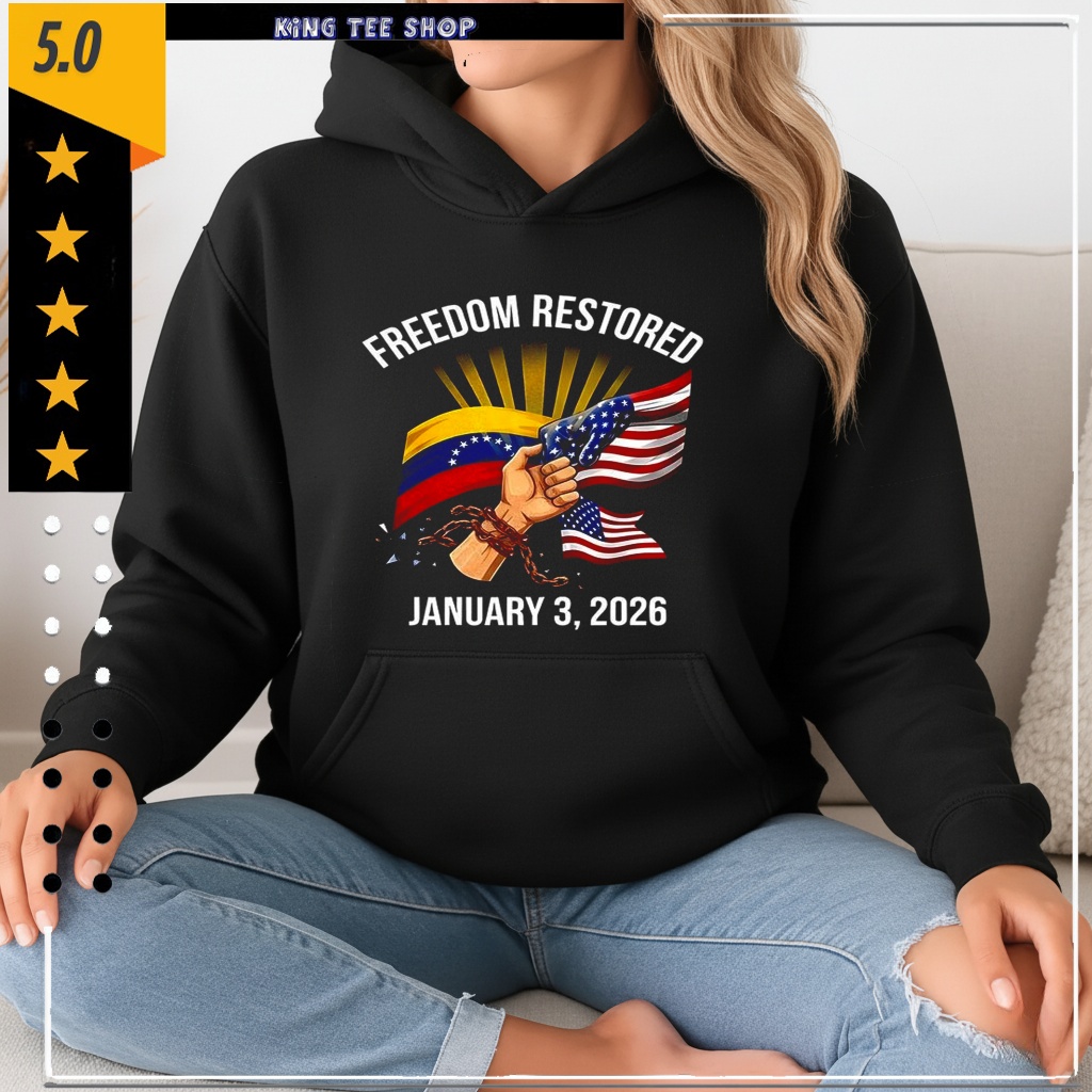 Freedom restored january 2026 Venezuela freedom flag shirt