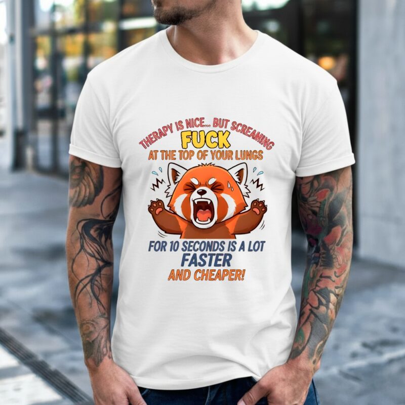 Funny fox therapy is nice but screaming fuck at the top of your lungs_Classic Men's T-Shirt