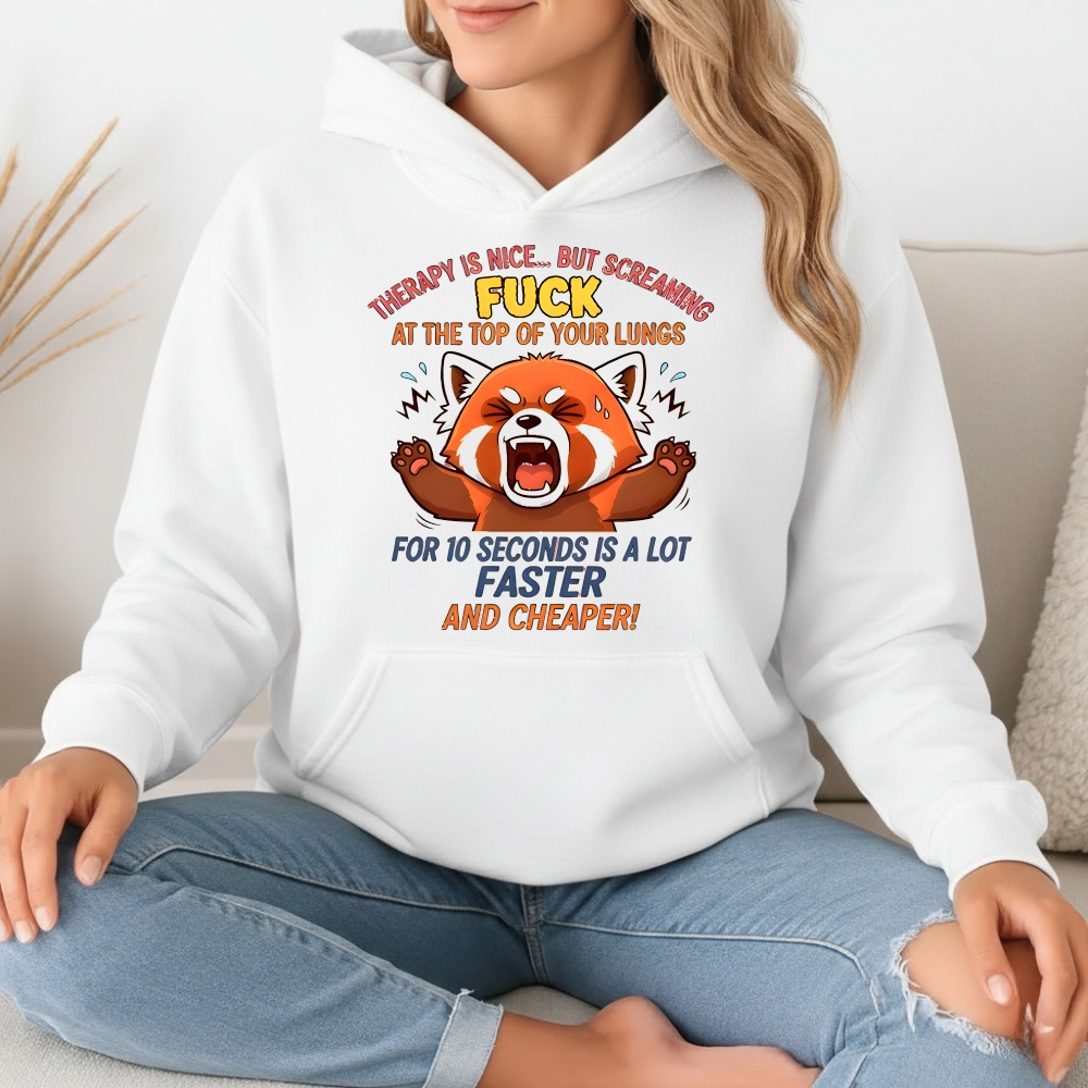 Funny fox therapy is nice but screaming fuck at the top of your lungs shirt