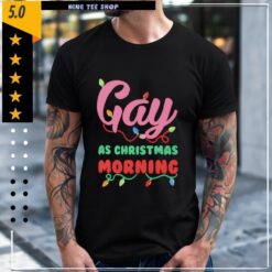 Gay as Christmas morning string lights shirt