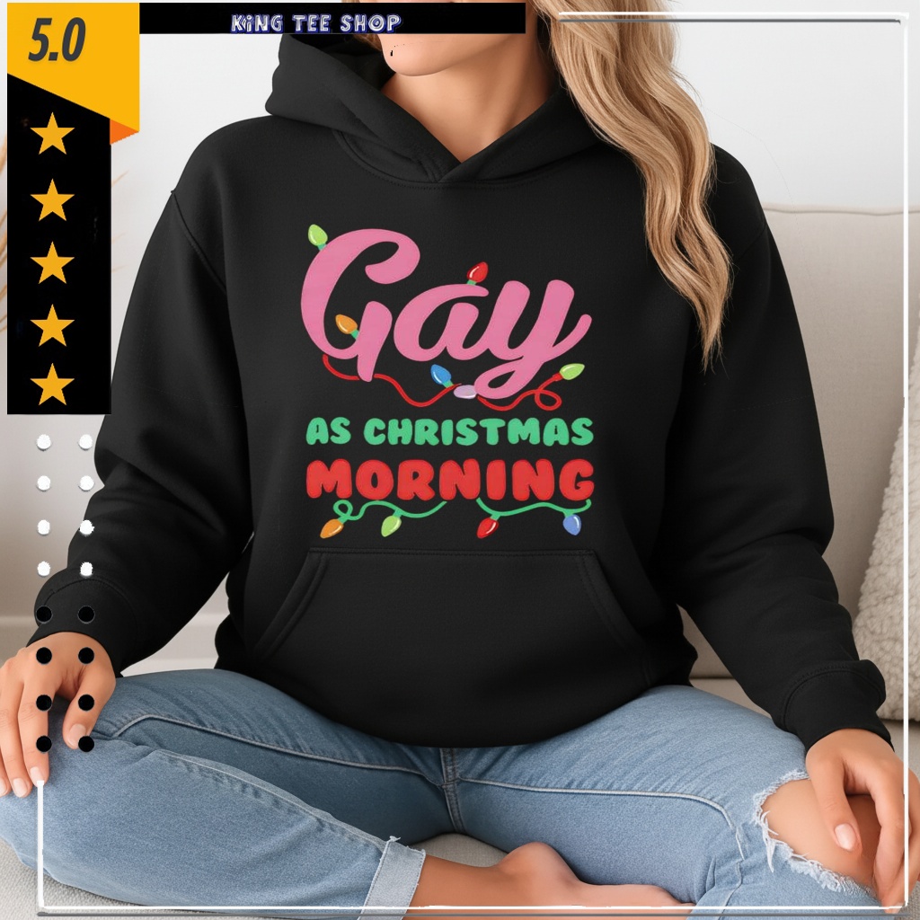 Gay as Christmas morning string lights shirt