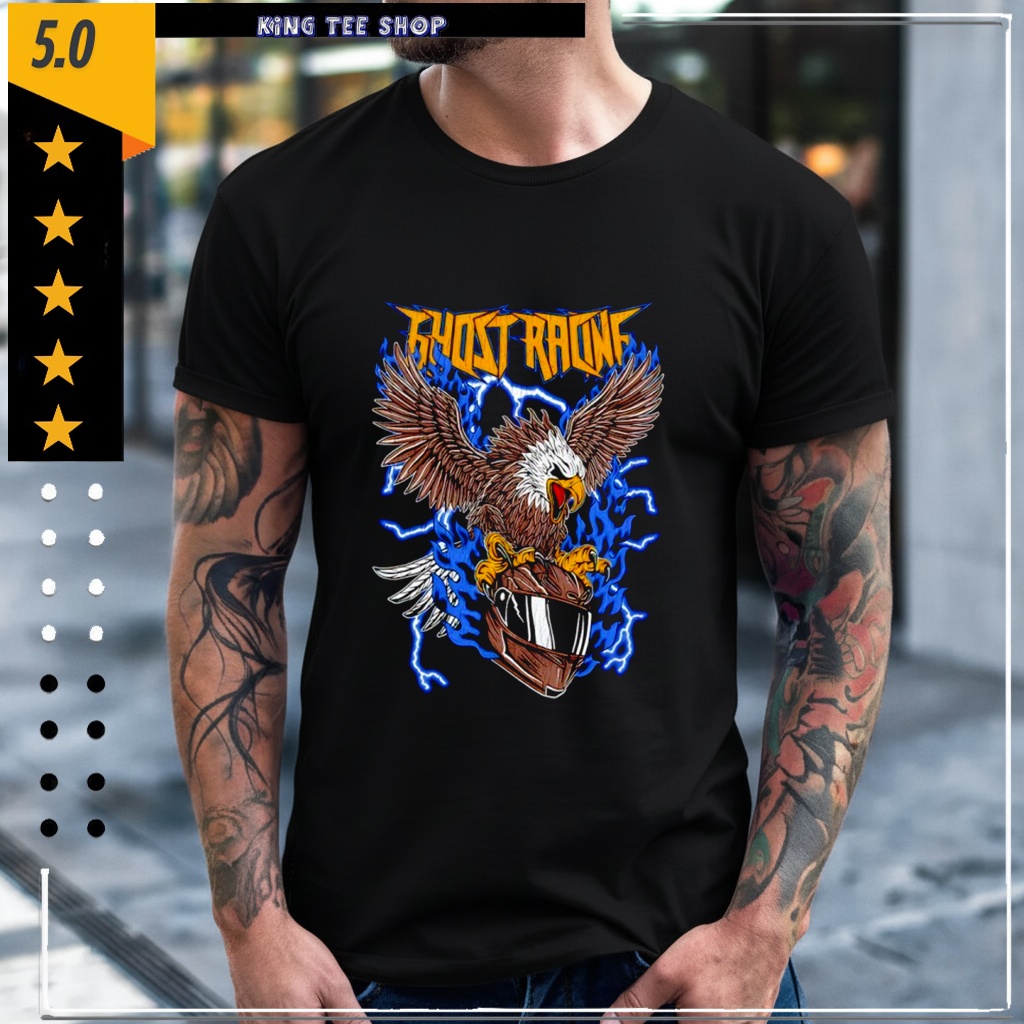Ghost Racing Blue Flaming Eagle shirt