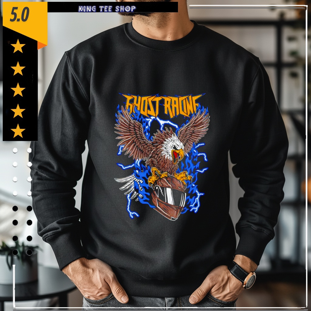 Ghost Racing Blue Flaming Eagle shirt