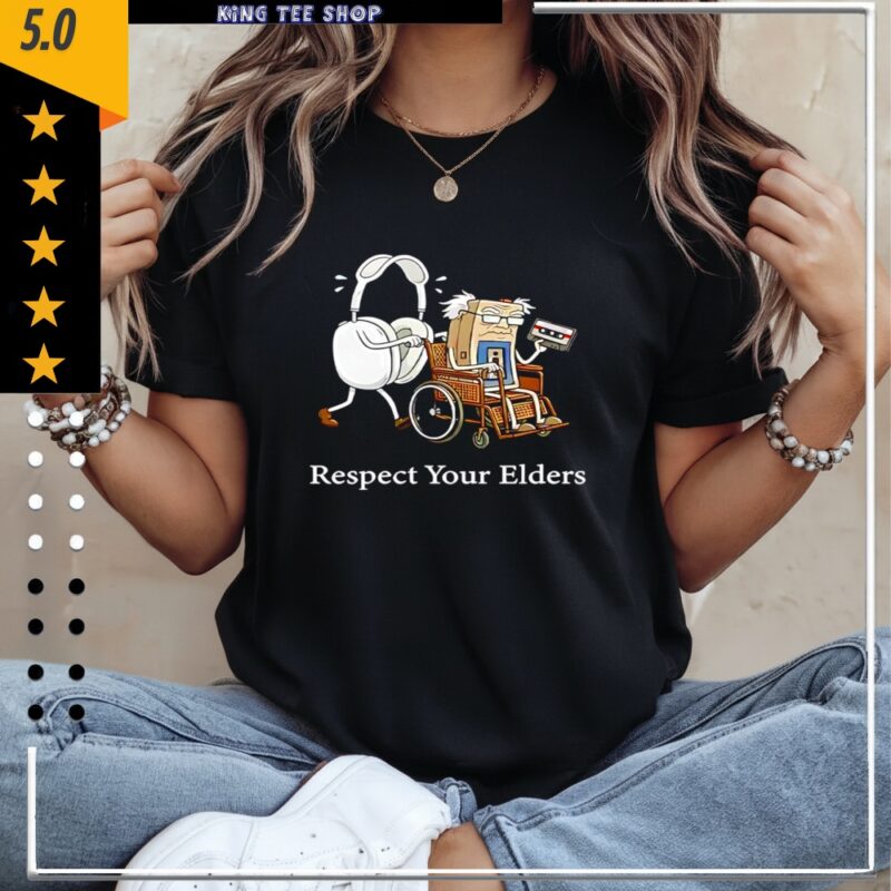 Headphones and cassette respect your elders audio technology_Classic Women's T-Shirt