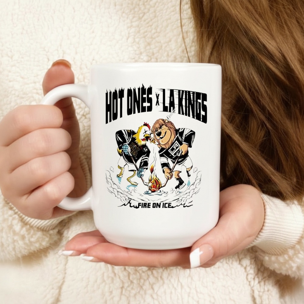 Hot Ones x LA Kings Fire on Ice mascot shirt