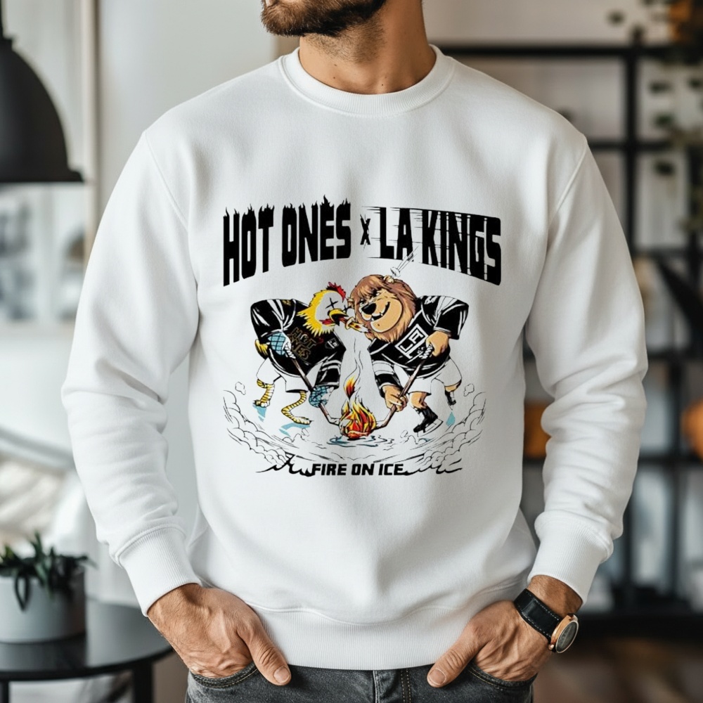 Hot Ones x LA Kings Fire on Ice mascot shirt
