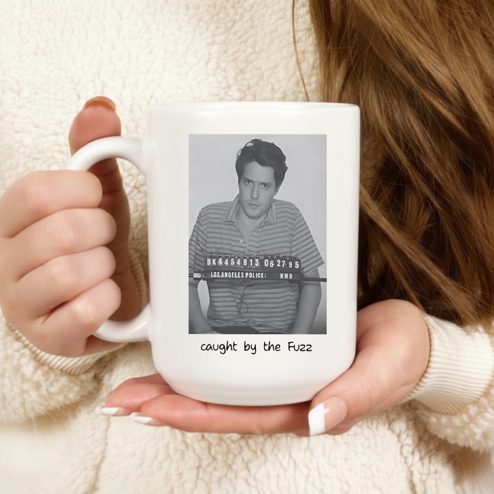 Hugh Grant Mugshot Caught by Fuzz Shirt