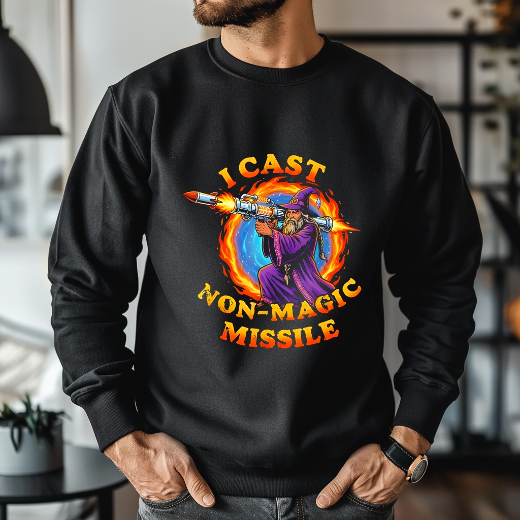 I cast non magic missile wizard funny meme parody shirt