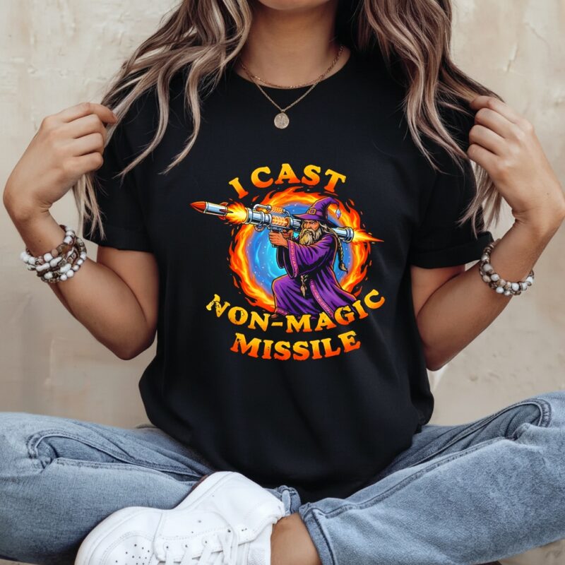 I cast non magic missile wizard funny meme parody_Ladies T-Shirt