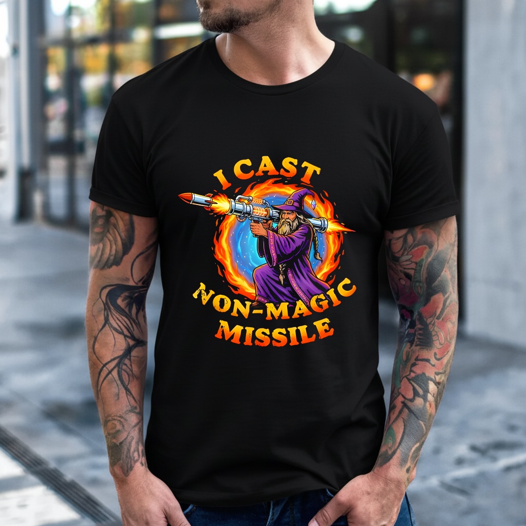 I cast non magic missile wizard funny meme parody shirt