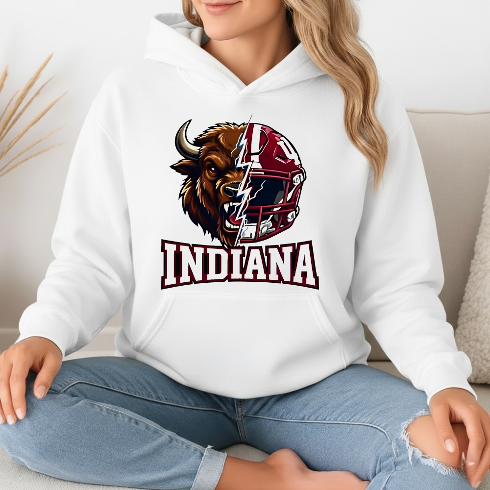 Indiana Hoosier The Bison Mascot And Football Helmet Shirt
