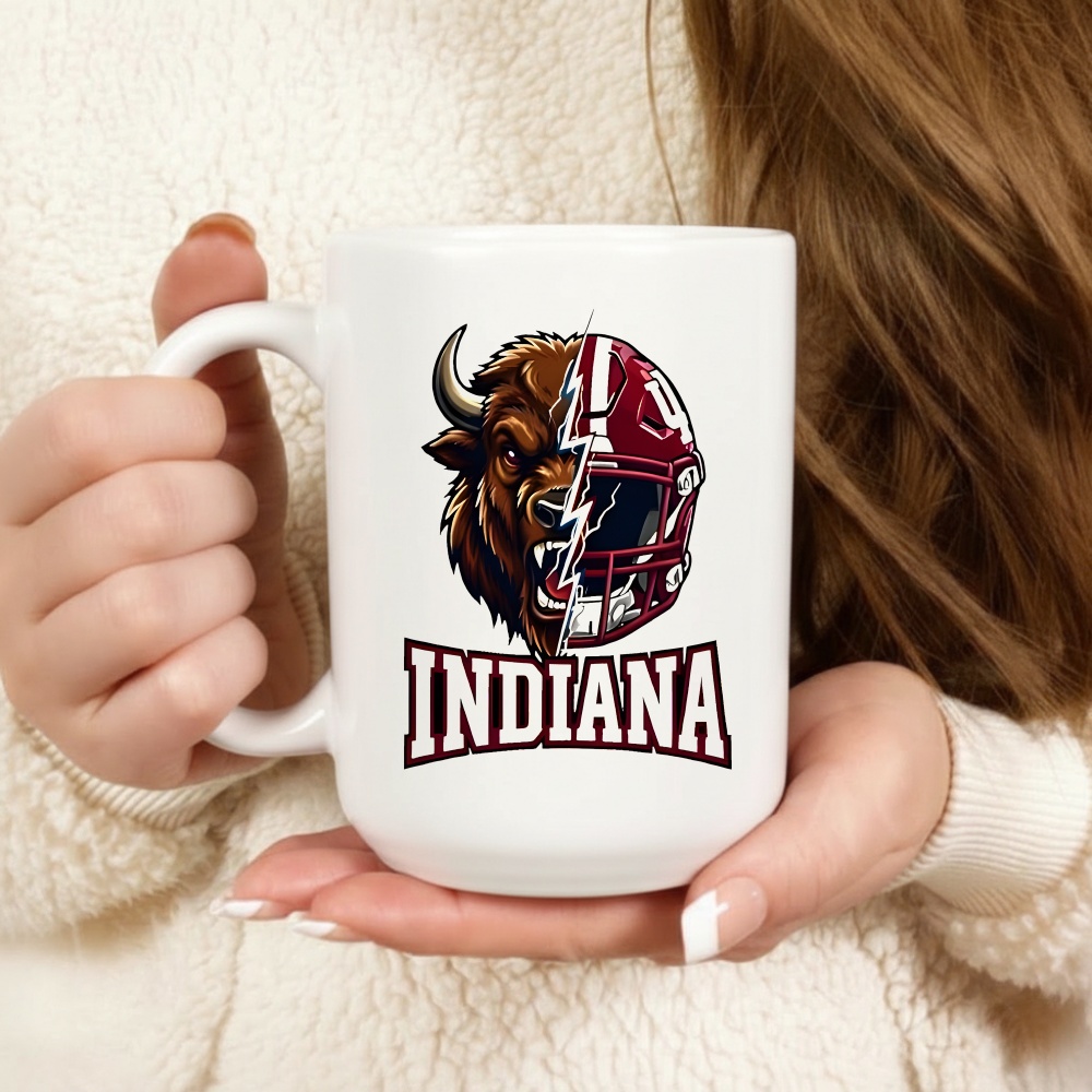 Indiana Hoosier The Bison Mascot And Football Helmet Shirt