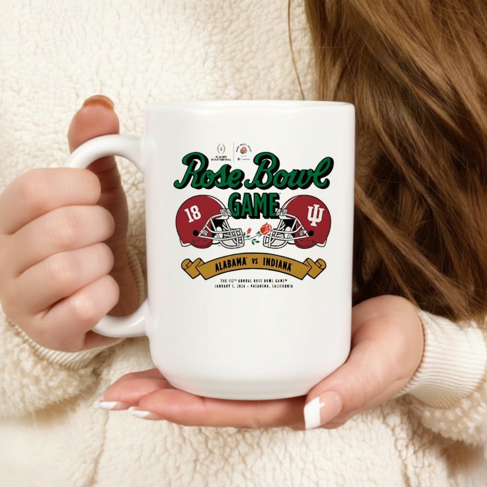 Indiana Hoosiers vs Alabama Crimson Tide 2026 Rose Bowl helmets shirt