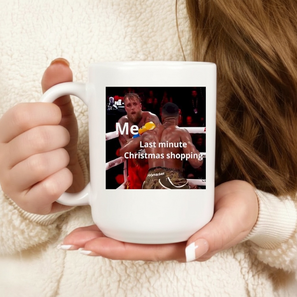Jake Paul and Anthony Joshua boxing fight last minute Christmas shopping meme shirt