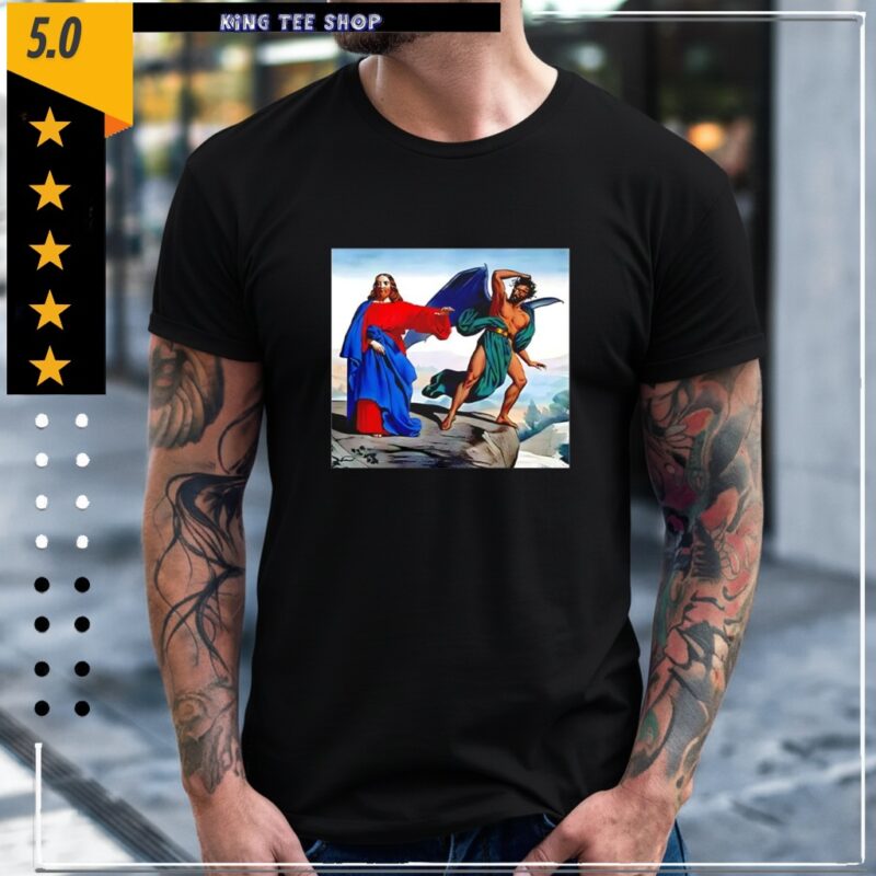Jesus Satan Tempts Christ On The Mountain_Classic Men's T-Shirt