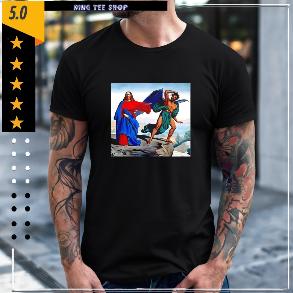Jesus Satan Tempts Christ On The Mountain Shirt